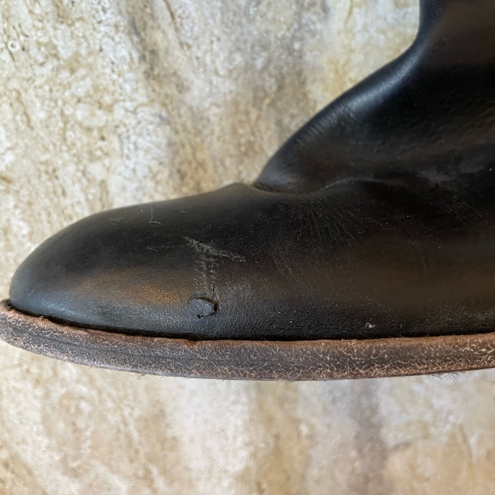 Frye #77167 Melissa Button Black Leather Women's High Riding Biker Boots - Picture 7 of 11